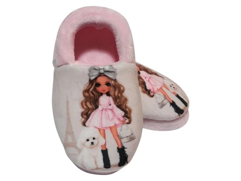 Тапочки Memory Home дівчинка з собачкою Waldi 60.618 24-25  Рожеві