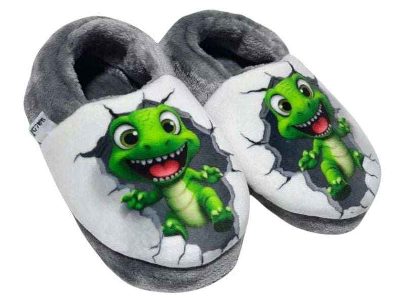 Тапочки Memory Home динозавр Waldi 60.623 24-25  Сірі