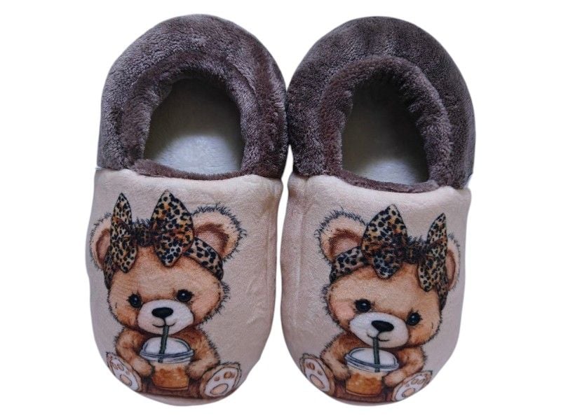 Тапочки Memory Home ведмедик Waldi 60.626 30-31  Коричнево-бежеві