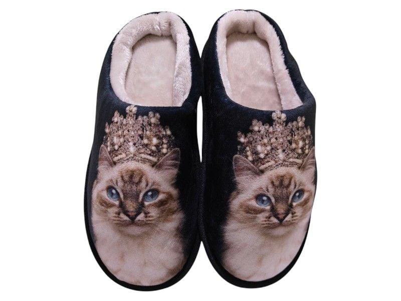 Тапочки Memory Home королева-котик Waldi 60.641 36-37  Чорні