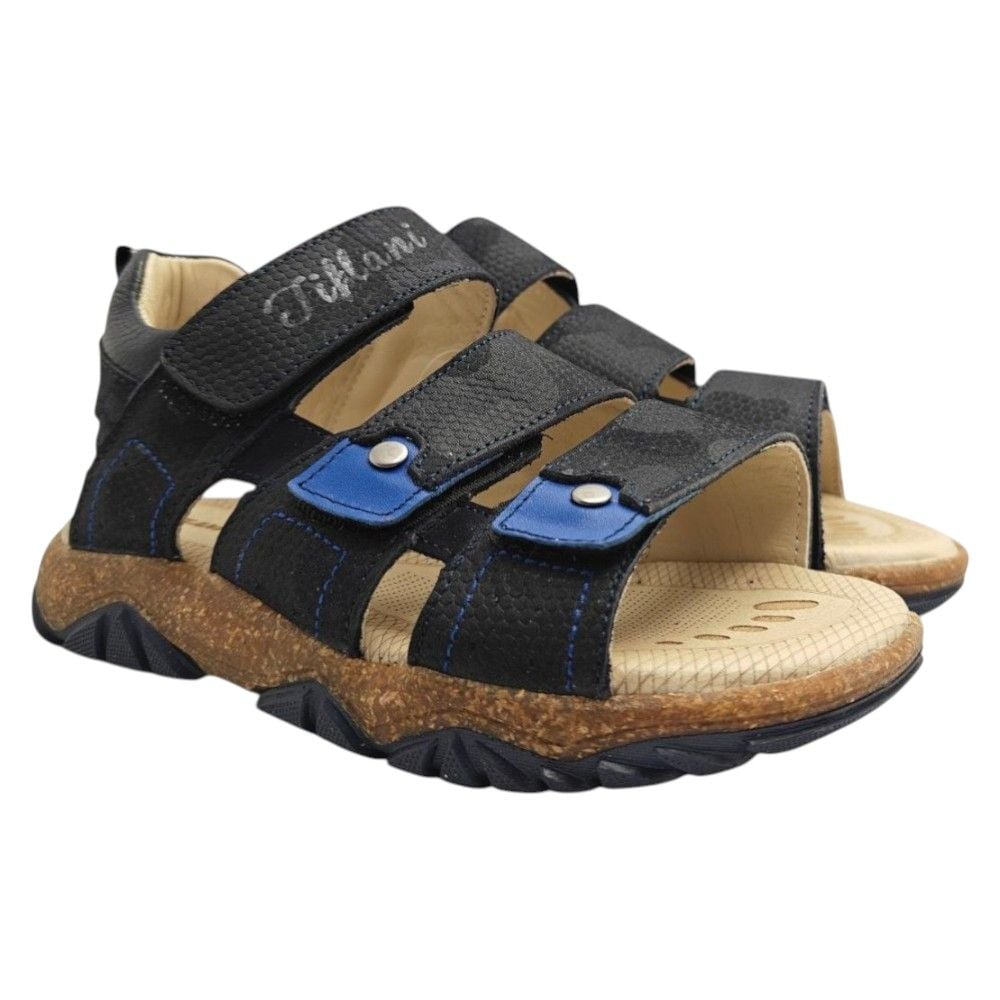 Босоніжки для хлопчиків Tiflani темно-сині з відкритою п'ятою 26  32.01