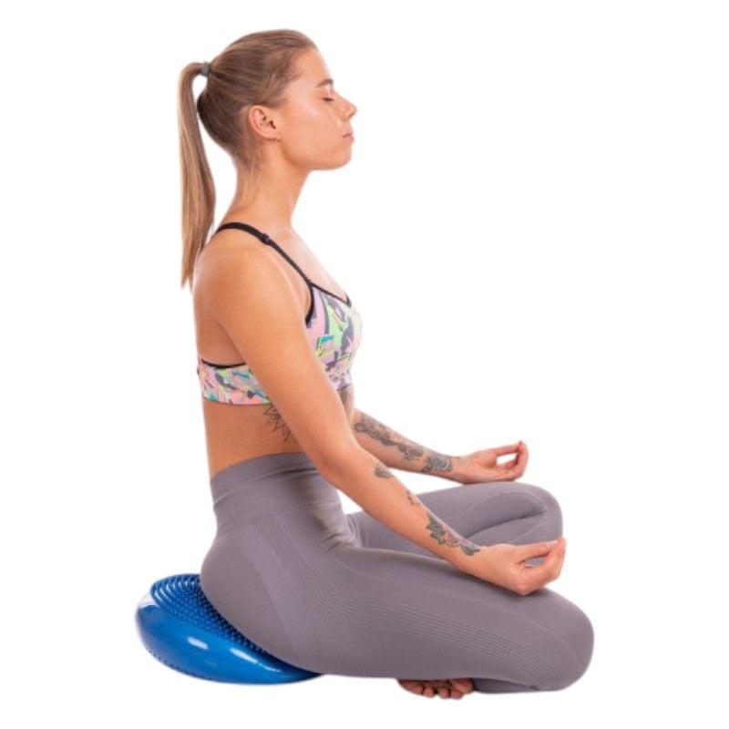 Балансувальна подушка масажна надувна з насосом 17.53 D 33см Різнокольорові