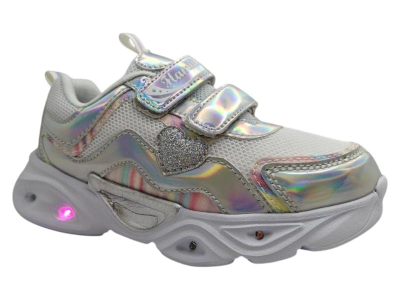Кросівки з LED підсвіткою Flamingo 23.28 29 18,7см Сріблясті