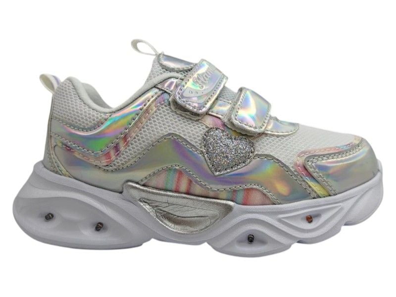 Кросівки з LED підсвіткою Flamingo 23.28 29 18,7см Сріблясті