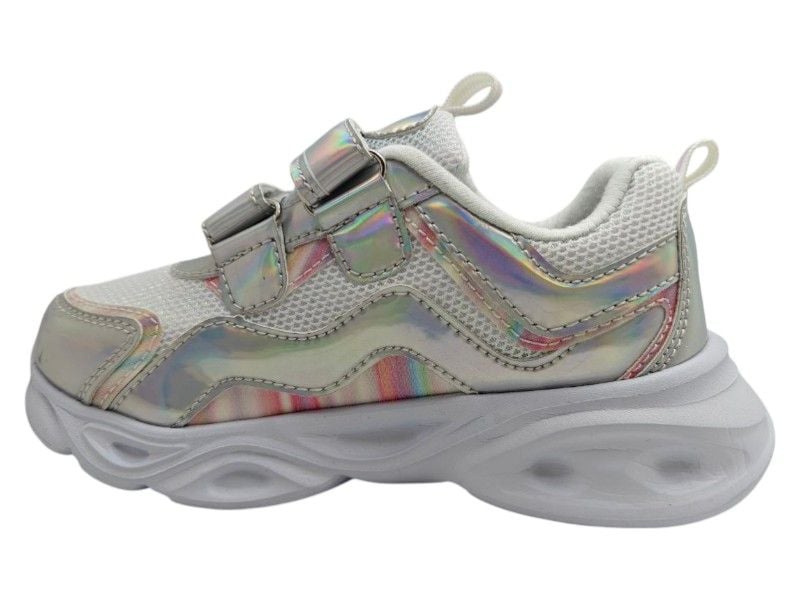 Кросівки з LED підсвіткою Flamingo 23.28 29 18,7см Сріблясті